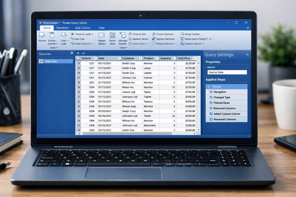 cum automatizezi raport vanzari power query excel